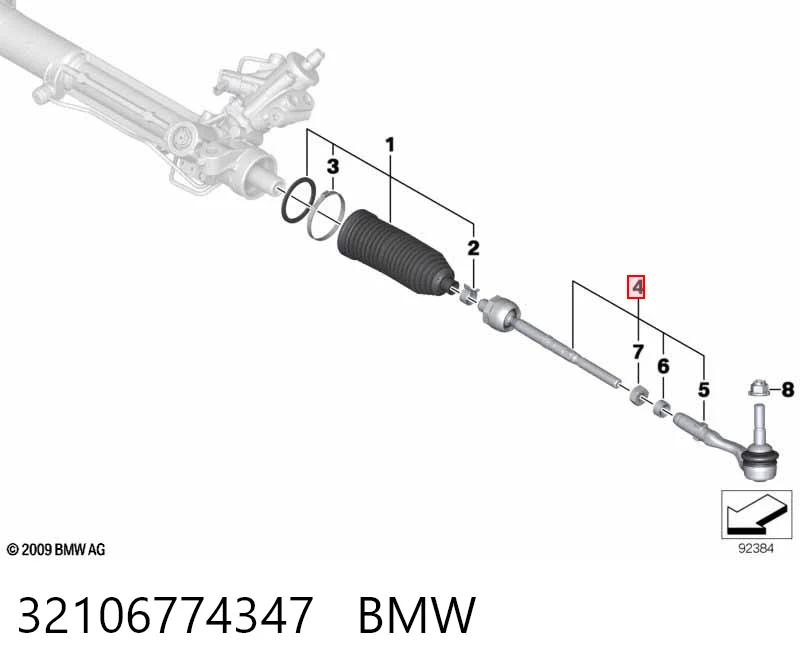 32106774347 BMW Тяга рульова в зборі