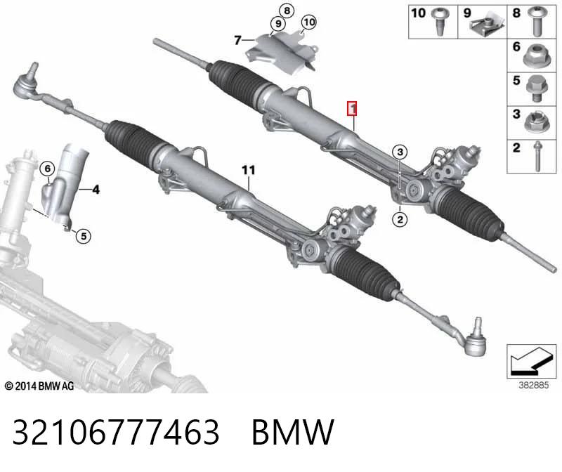 32106777463 BMW Рейковий рульовий механізм
