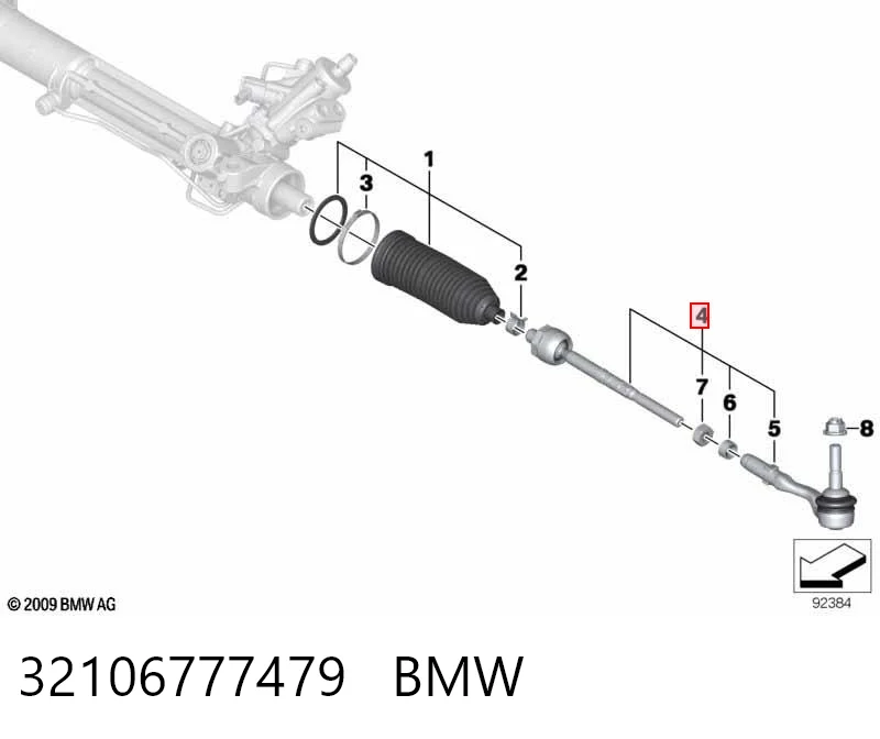 32106777479 BMW Тяга рульова в зборі