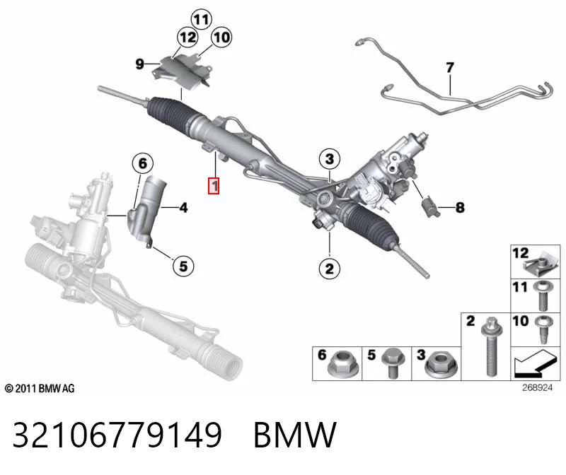 32106779149 BMW Рейковий рульовий механізм