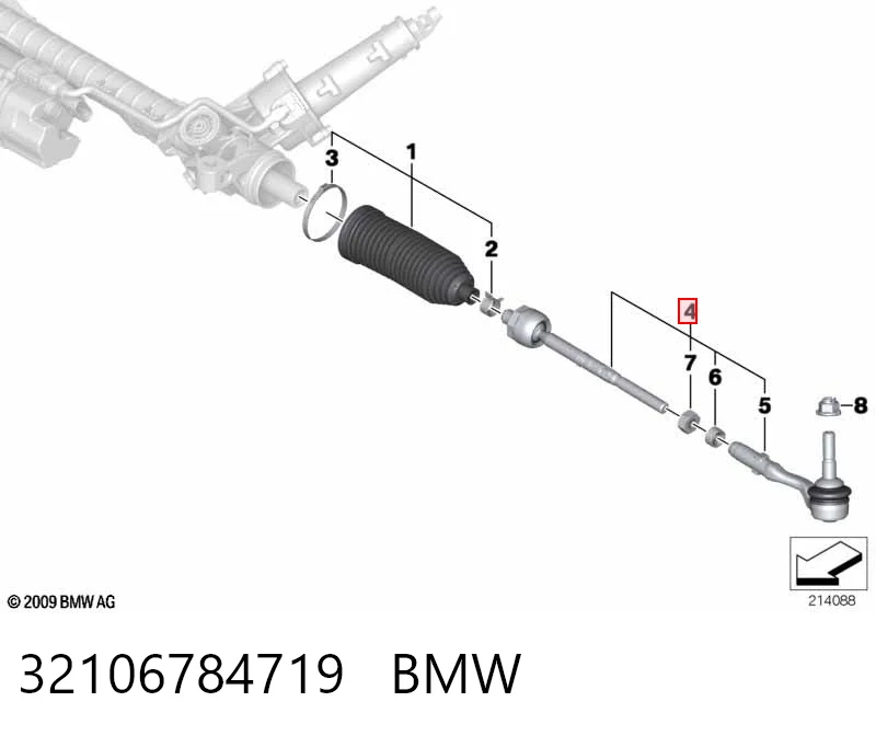32106784719 BMW Тяга рульова в зборі, права