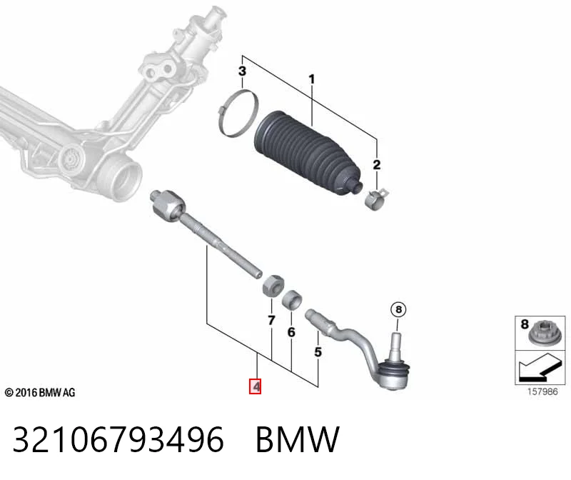 32106793496 BMW Тяга рульова в зборі