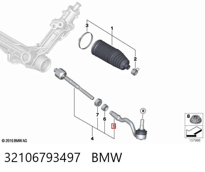 32106793497 BMW Зовнішній наконечник рульової тяги