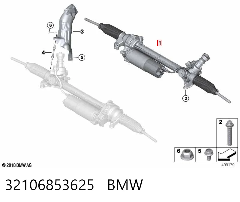 32106853625 BMW Рейковий рульовий механізм