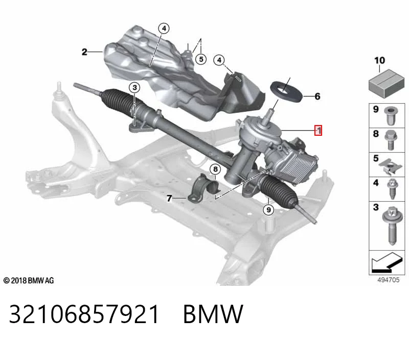 32106857921 BMW Рейковий рульовий механізм