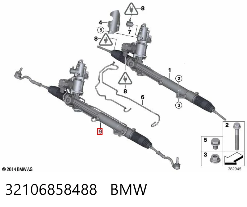 32106858488 BMW Рейковий рульовий механізм
