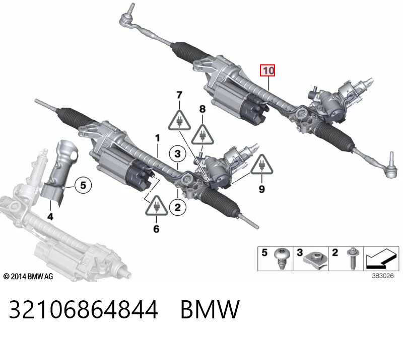 32106864844 BMW Рейковий рульовий механізм