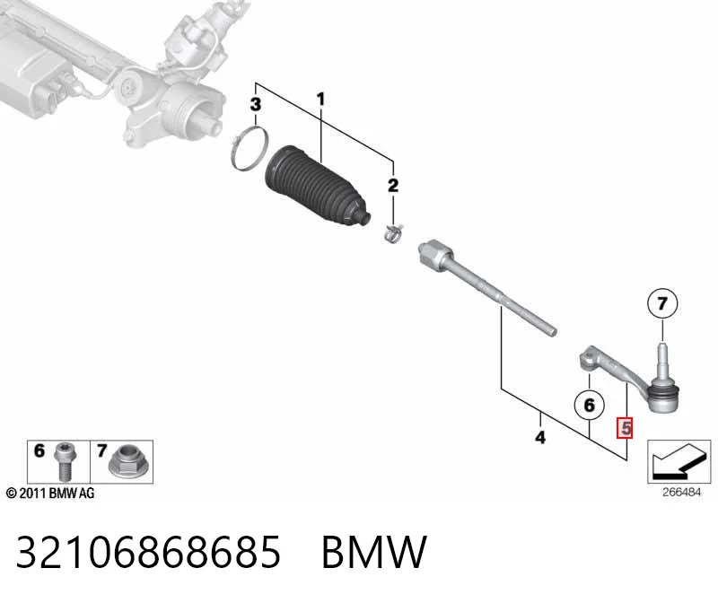 32106868685 BMW Зовнішній наконечник рульової тяги