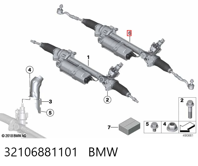 32106881101 BMW Рейковий рульовий механізм