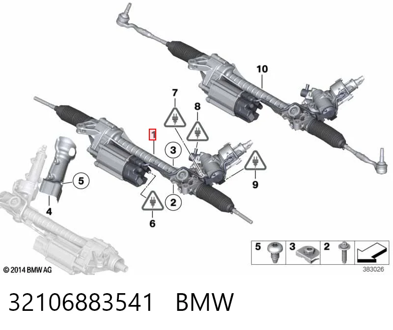 32106883541 BMW Рейковий рульовий механізм
