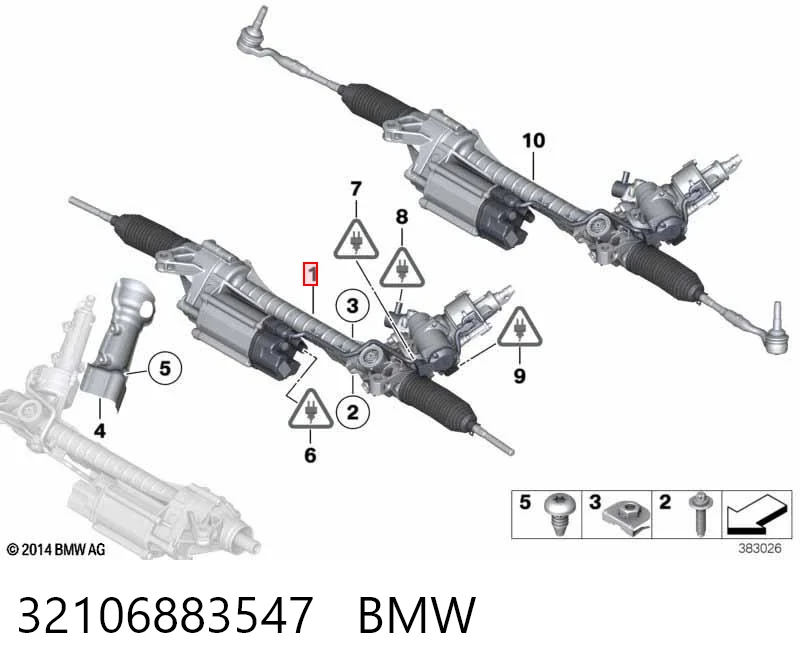 32106883547 BMW Рейковий рульовий механізм