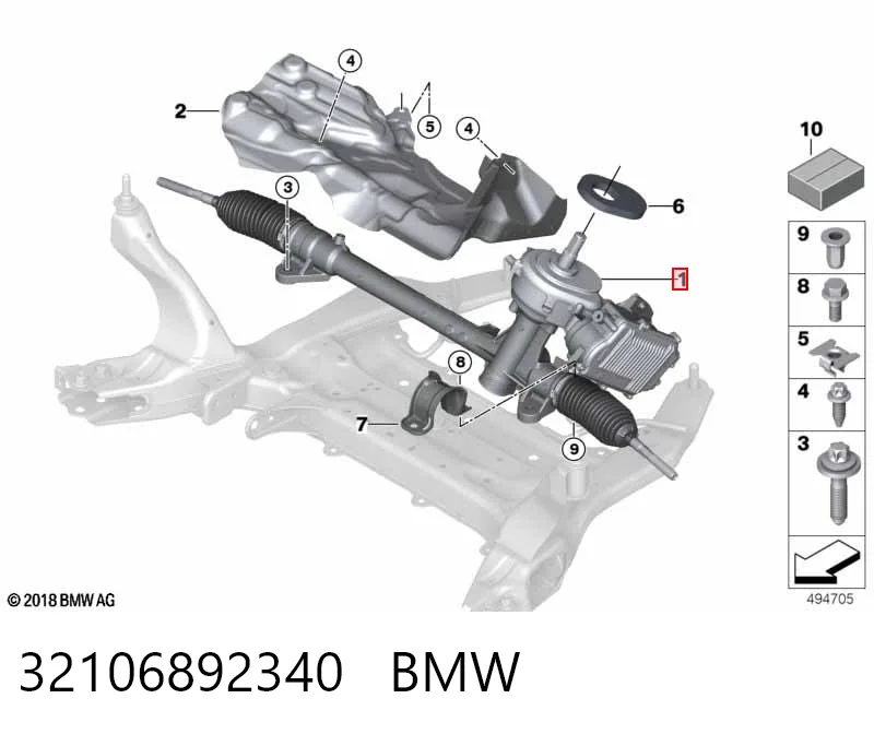 32106892340 BMW Рейковий рульовий механізм