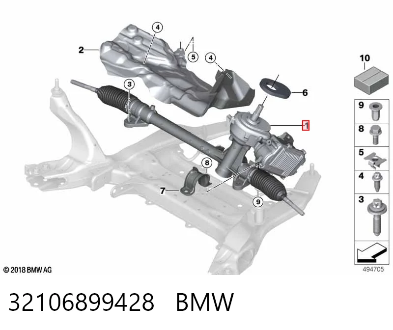 32106899428 BMW Рейковий рульовий механізм