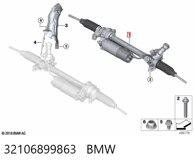 32106899863 BMW Рейковий рульовий механізм