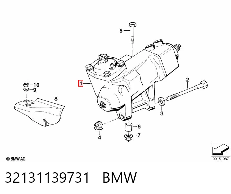 Механізм рульовий / редуктор на BMW 5  E34