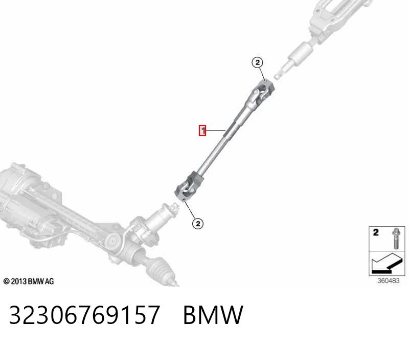 32306769157 BMW Вал рульової колонки, нижній