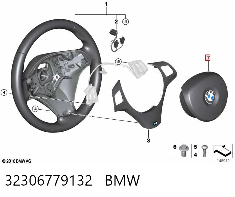 Подушка безпеки, водійська, AIRBAG 32306884328 BMW
