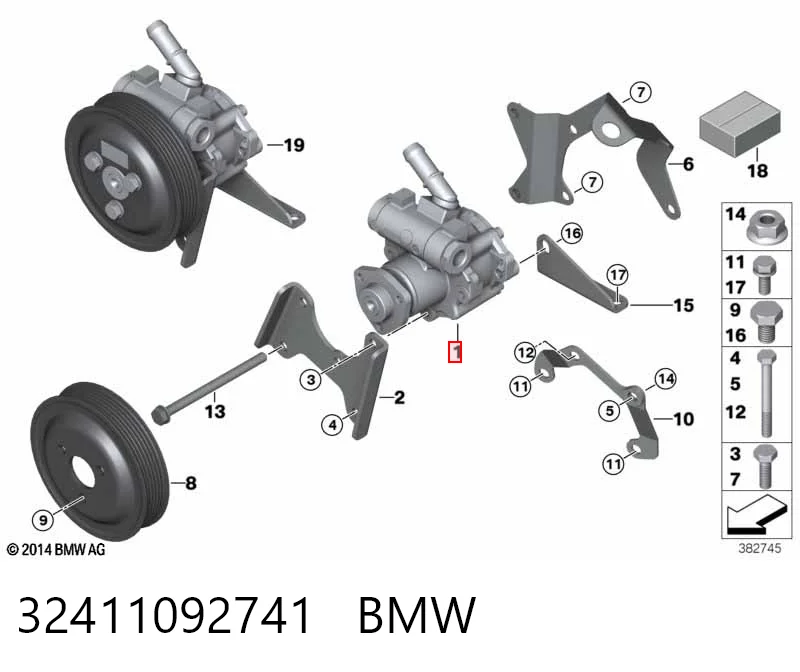 32411092741 BMW Насос гідропідсилювача