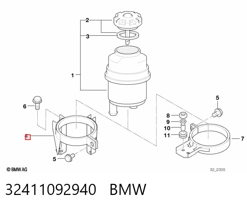 32411092940 BMW Кронштейн бачка ГПР