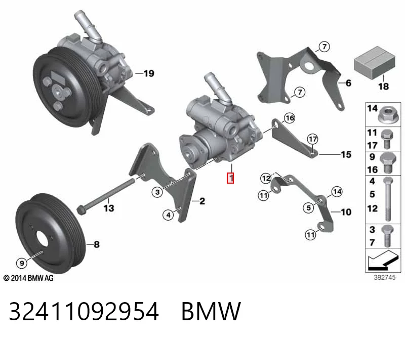 32411092954 BMW Насос гідропідсилювача
