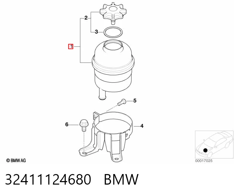 32411124680 BMW Бачок гідропідсилювача керма