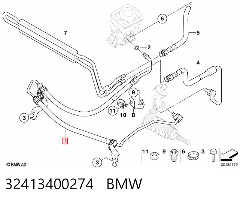 Трубка високого тиску ГПК на BMW X3  E83