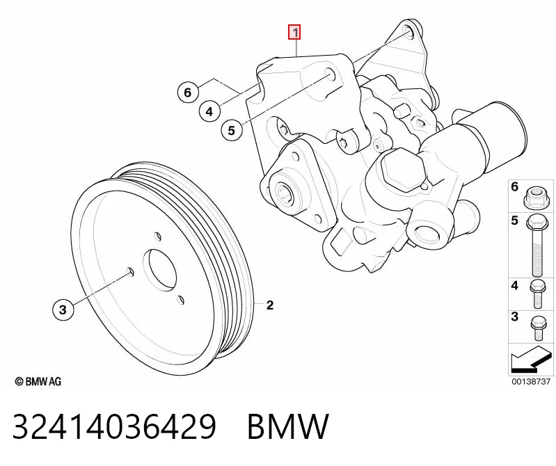 32414036429 BMW Насос гідропідсилювача