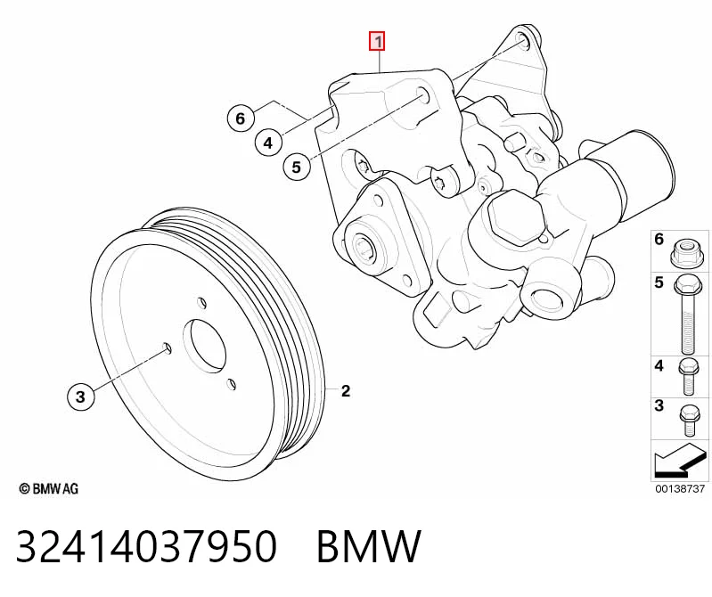 32414037950 BMW Насос гідропідсилювача