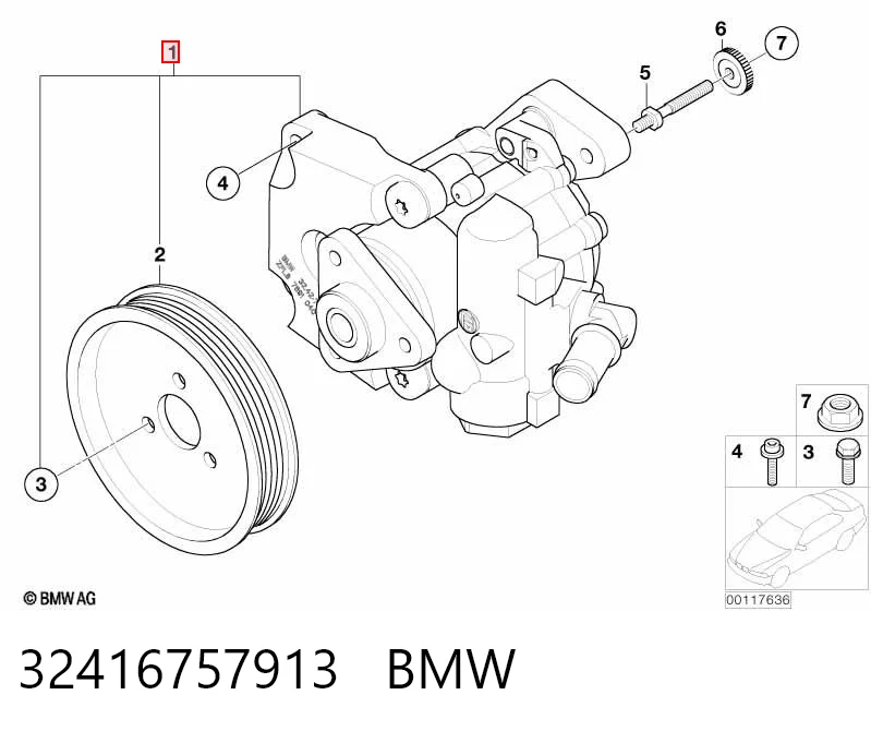 32416757913 BMW Насос гідропідсилювача