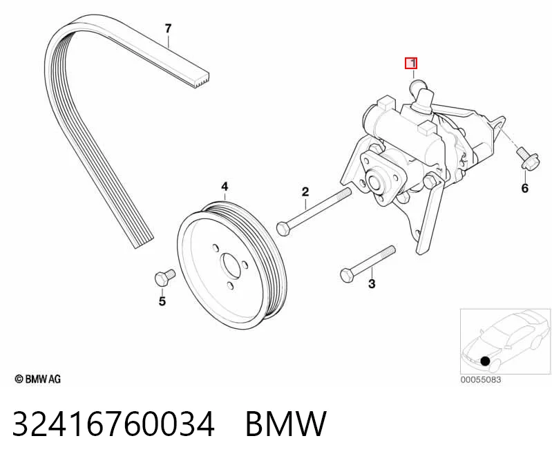 32416760034 BMW Насос гідропідсилювача