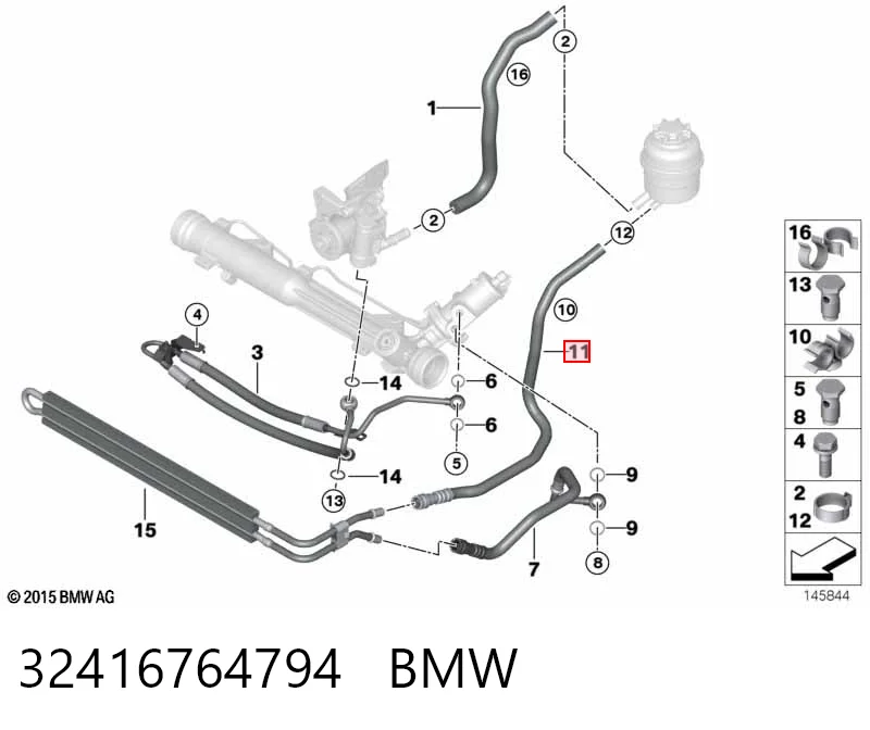 32416764794 BMW Шланг ГРПК, низького тиску, від радіатора до бачка