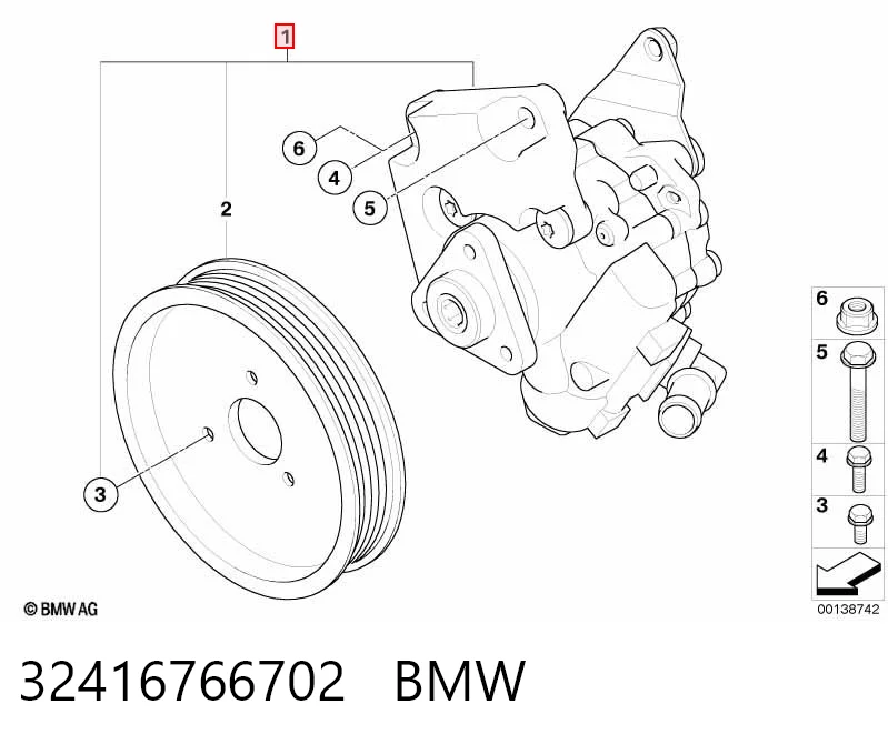 32416766702 BMW Насос гідропідсилювача