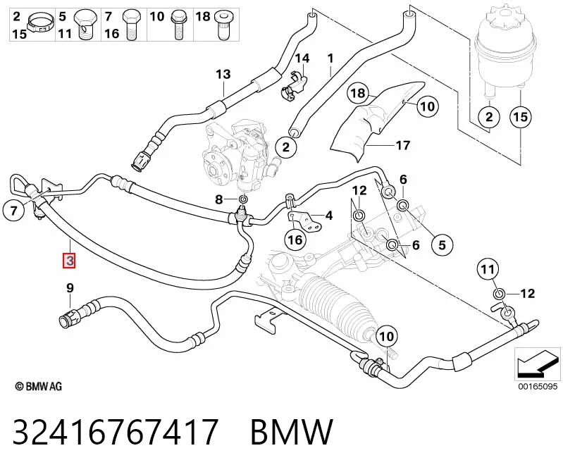 32416767417 BMW Трубка високого тиску ГПК