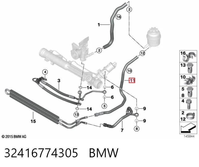 32416774305 BMW Шланг ГРПК, низького тиску, від радіатора до бачка