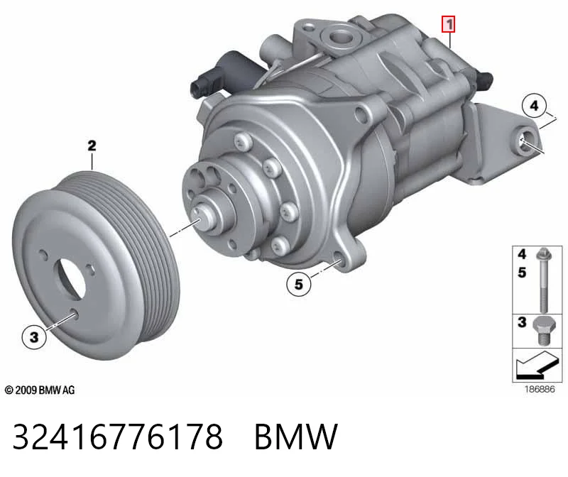 Насос гідропідсилювача на BMW 7  F01, F02, F03, F04