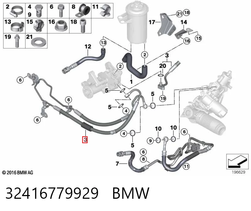 32416779929 BMW Трубка високого тиску ГПК