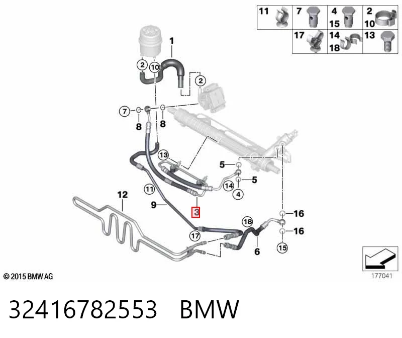 32416782553 BMW Трубка високого тиску ГПК