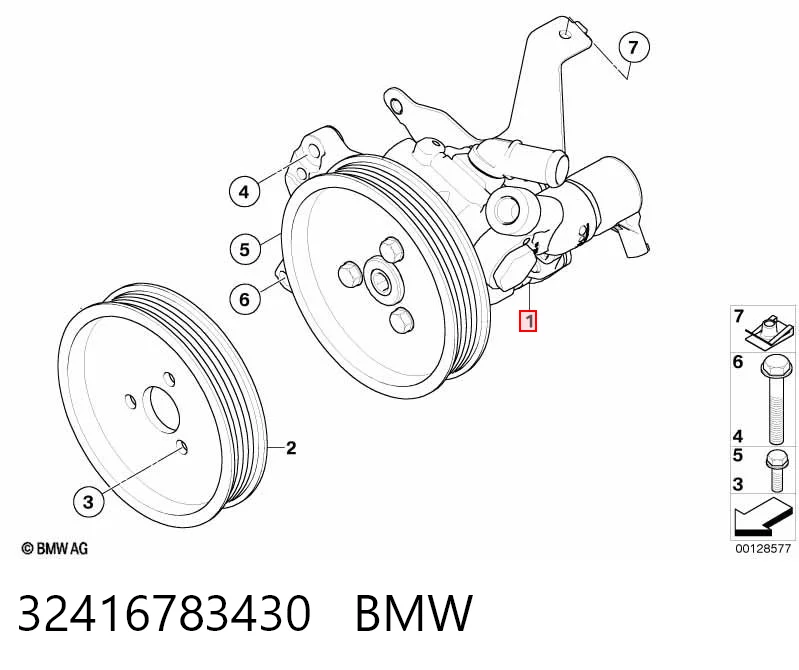 32416783430 BMW Насос гідропідсилювача