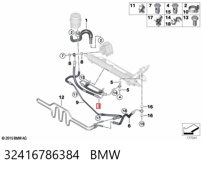 32416786384 BMW Трубка високого тиску ГПК