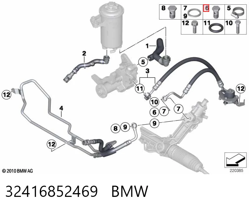 32416852469 BMW Болт трубки турбіни подачі масла