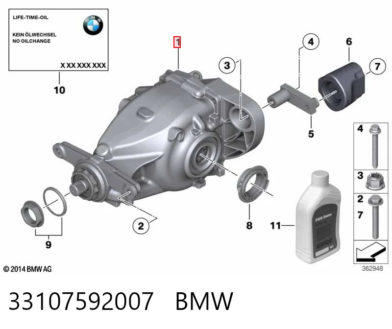 33107592007 BMW Задній редуктор