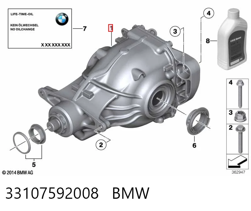 33107592008 BMW Задній редуктор