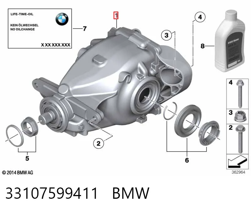33107599411 BMW Задній редуктор