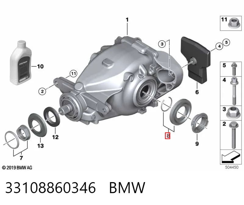 33108860346 BMW Сальник редуктора заднього моста