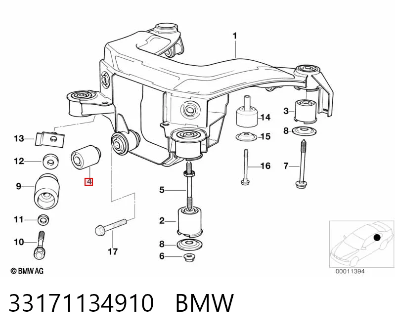 Сайлентблок задньої балки 1134871 BMW