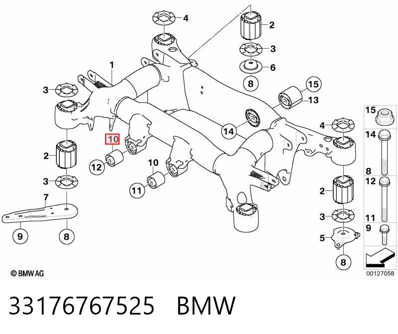  Сайлентблок задньої балки BMW 5 