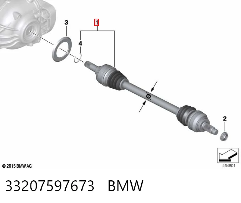 33207597673 BMW Піввісь задня, ліва