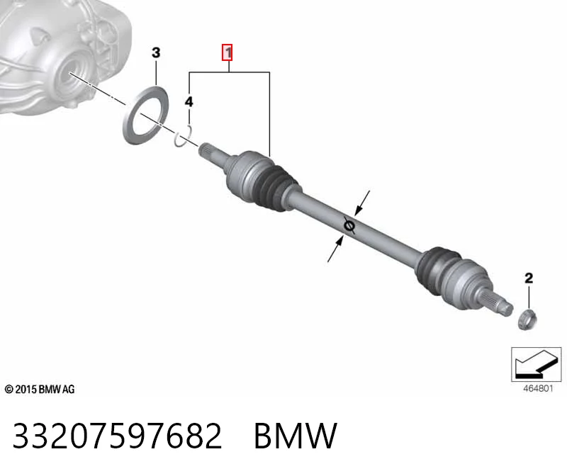 33207597682 BMW Піввісь задня, права