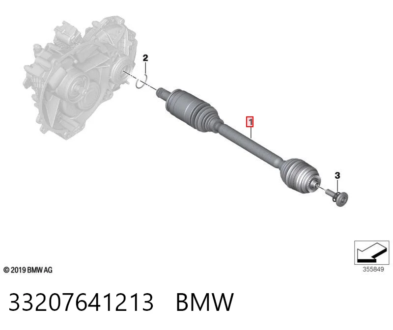 33207641213 BMW Піввісь задня, ліва