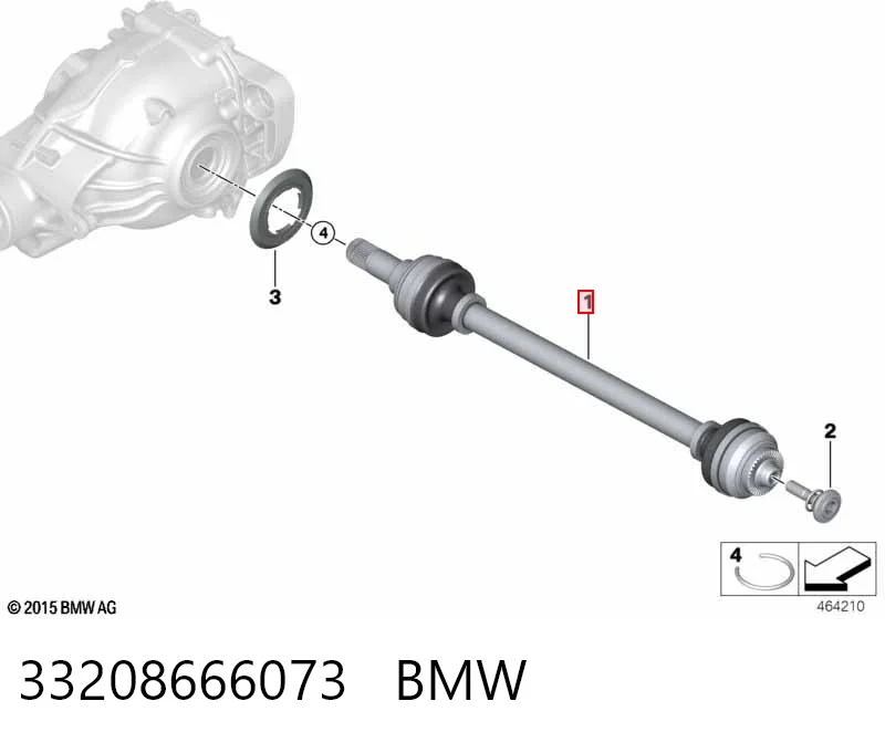33208666073 BMW Піввісь задня, ліва